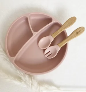 Set de repas personnalisé Rose poudré