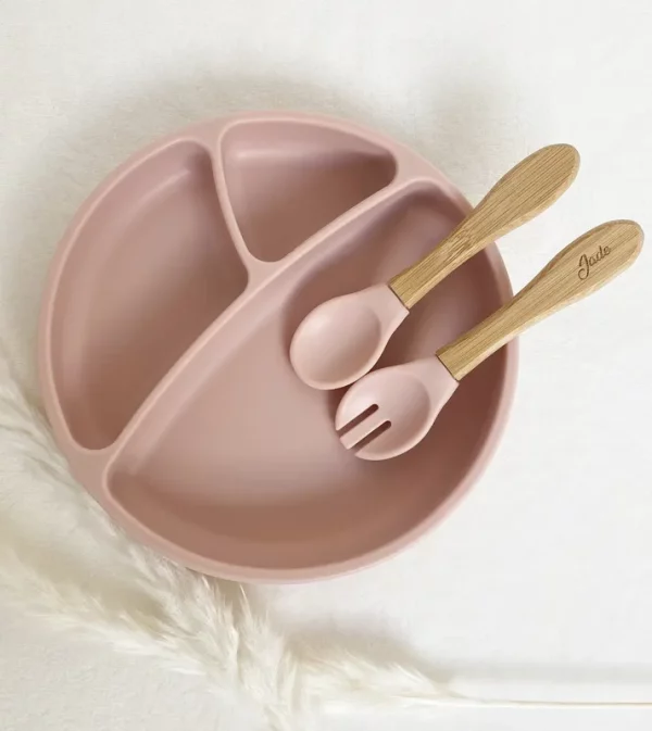 Set de repas personnalisé Rose poudré