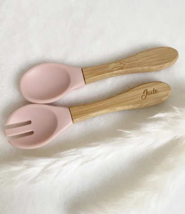 Set de repas personnalisé Rose poudré – Image 2