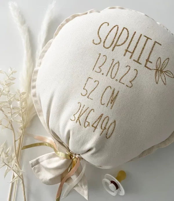 Ballon naturel motif feuille dorée – Image 2