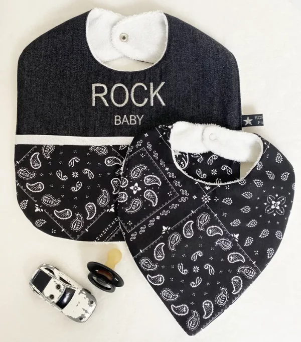 Duo de bavoirs Baby Rock