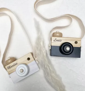 Appareil photo en bois noir