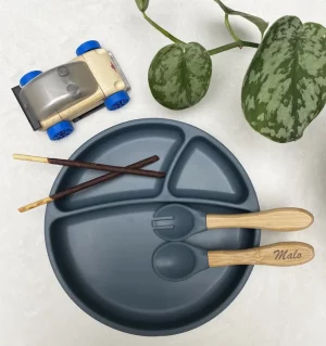 Set de repas personnalisé bleu ardoise