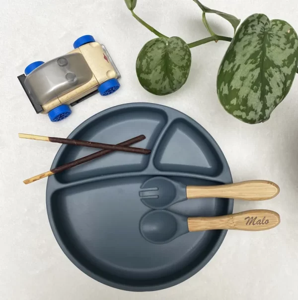 Set de repas personnalisé bleu ardoise