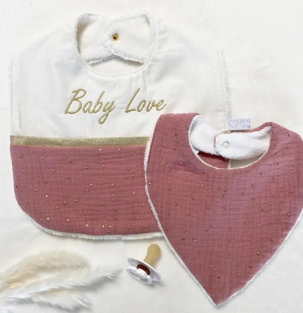 Duo bavoirs Rose – Image 2