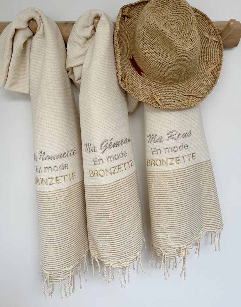 Fouta dorée à personnaliser – Image 4